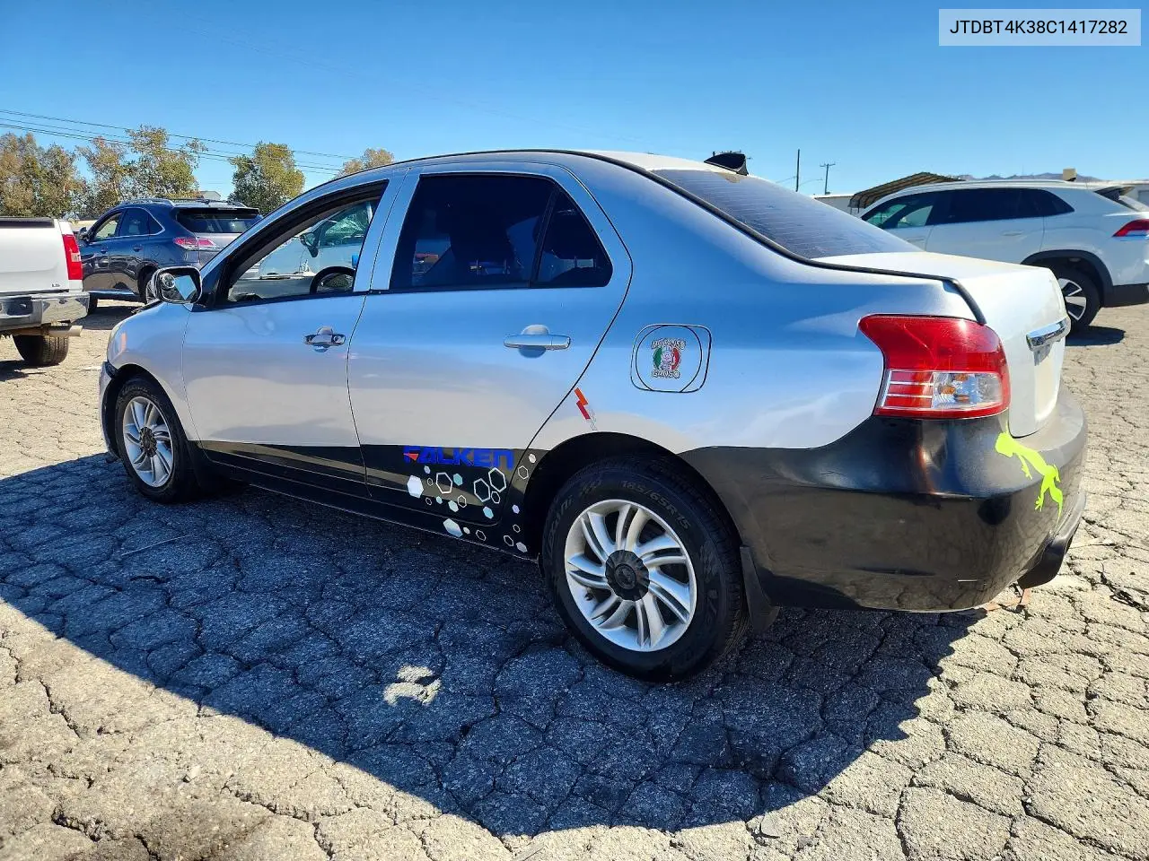 2012 TOYOTA YARIS VIN JTDBT4K38C1417282 — фото 2