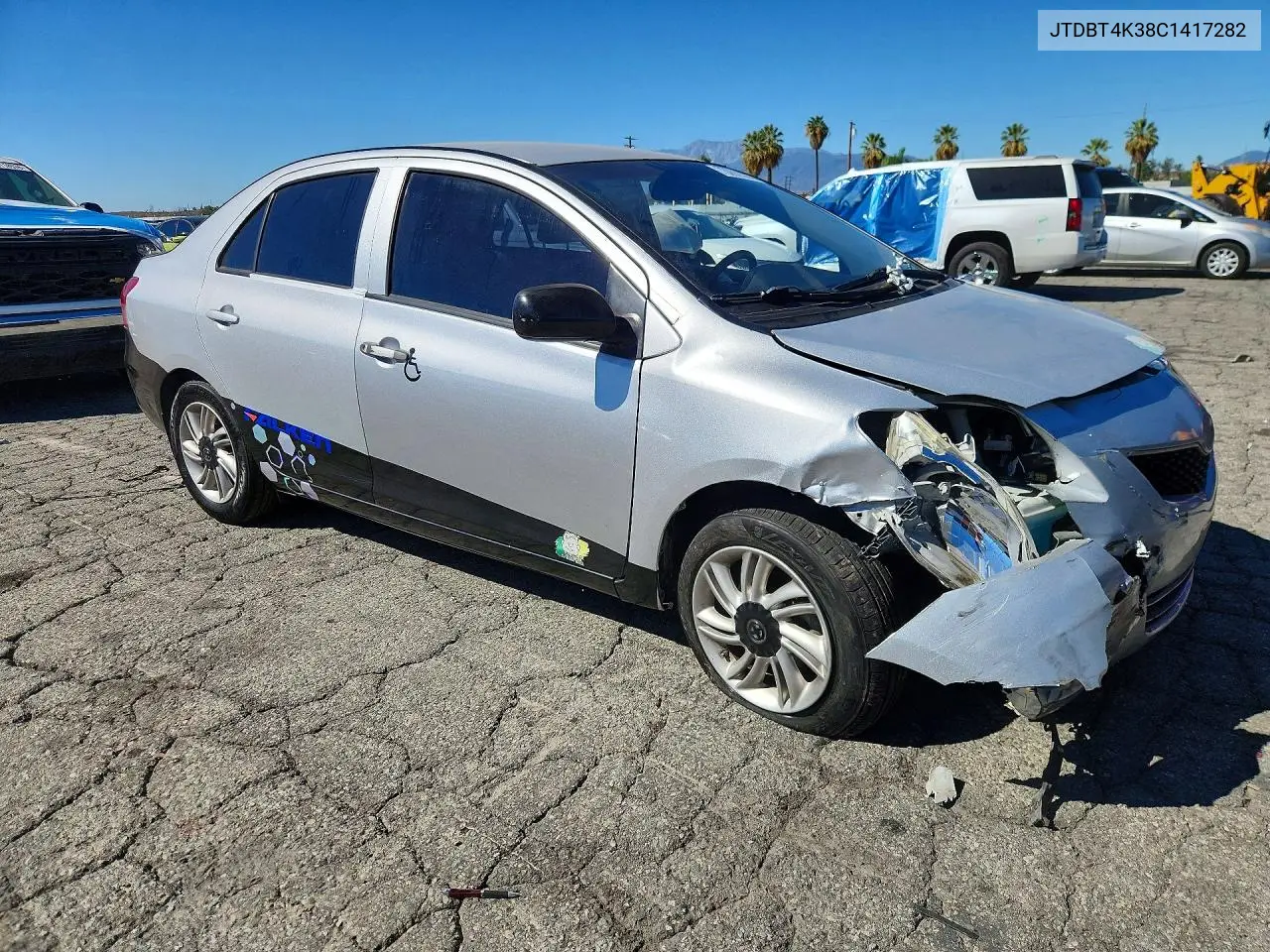 2012 TOYOTA YARIS VIN JTDBT4K38C1417282 — фото 4