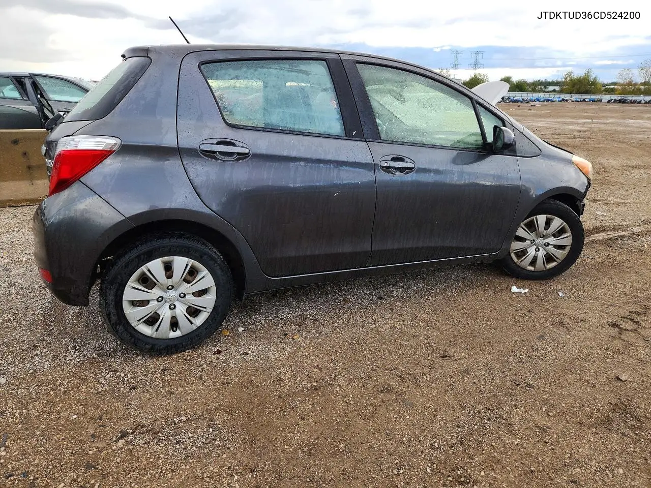 2012 TOYOTA YARIS VIN JTDKTUD36CD524200 — фото 3