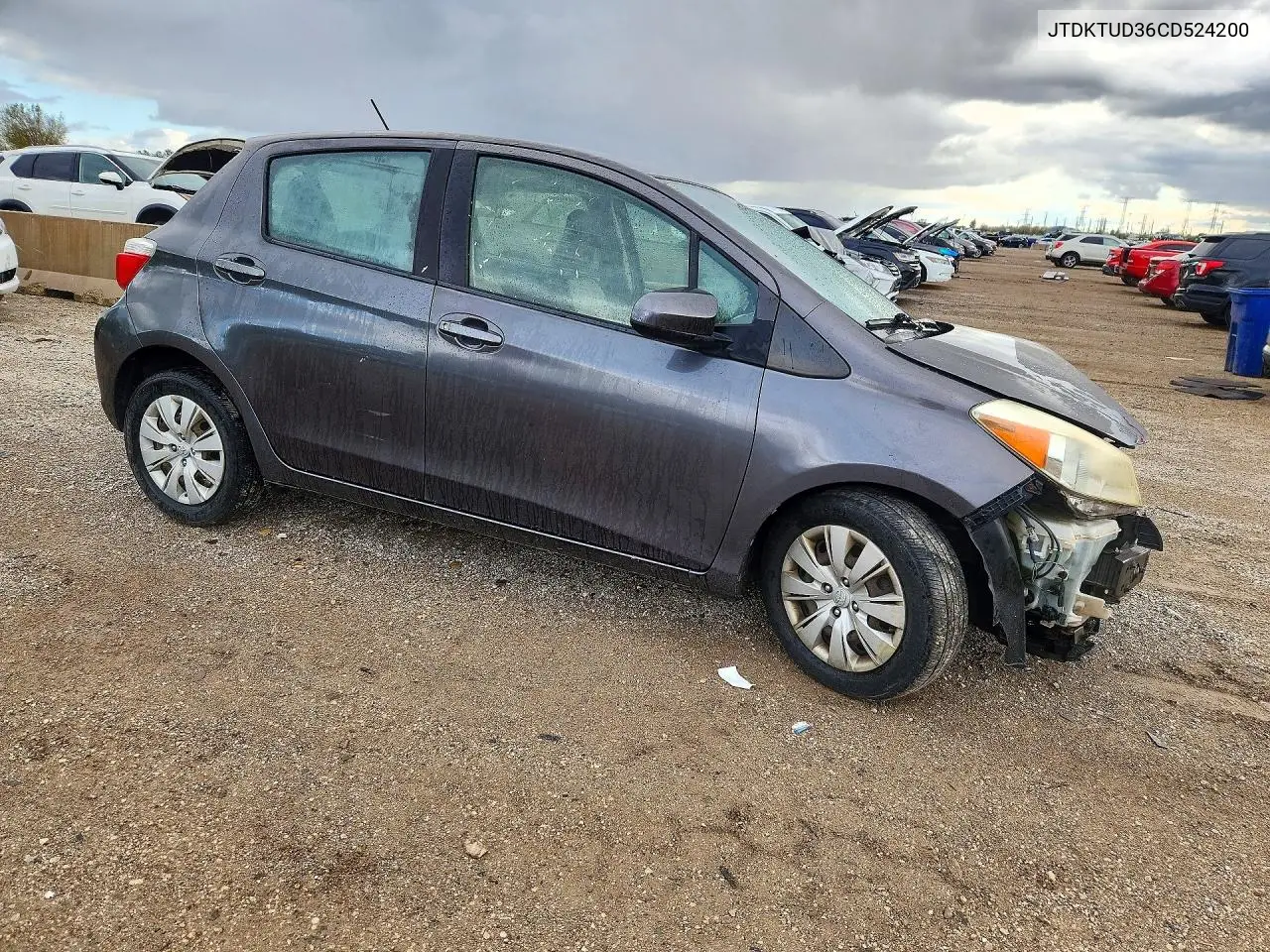 2012 TOYOTA YARIS VIN JTDKTUD36CD524200 — фото 4