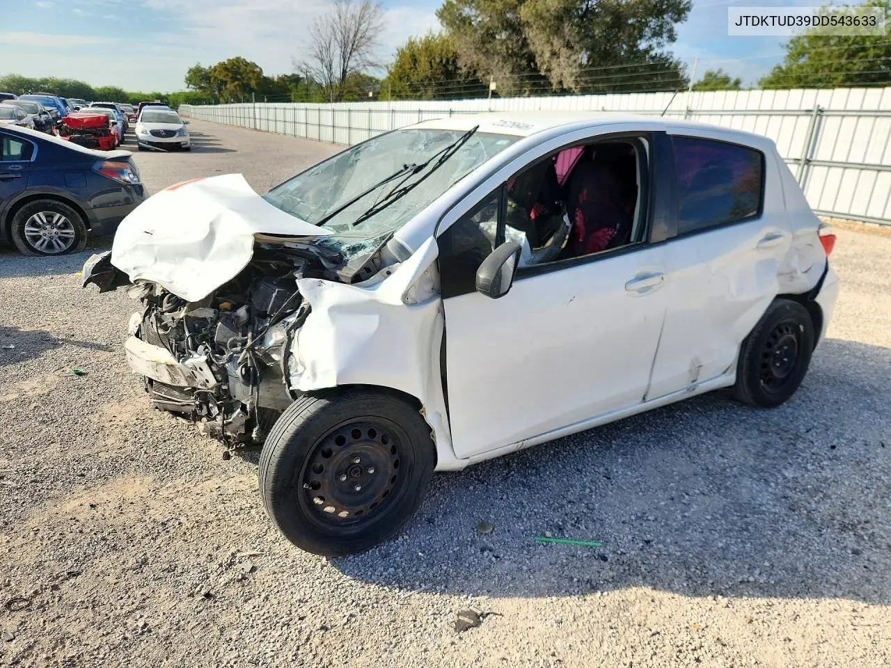 TOYOTA YARIS 2013, VIN JTDKTUD39DD543633