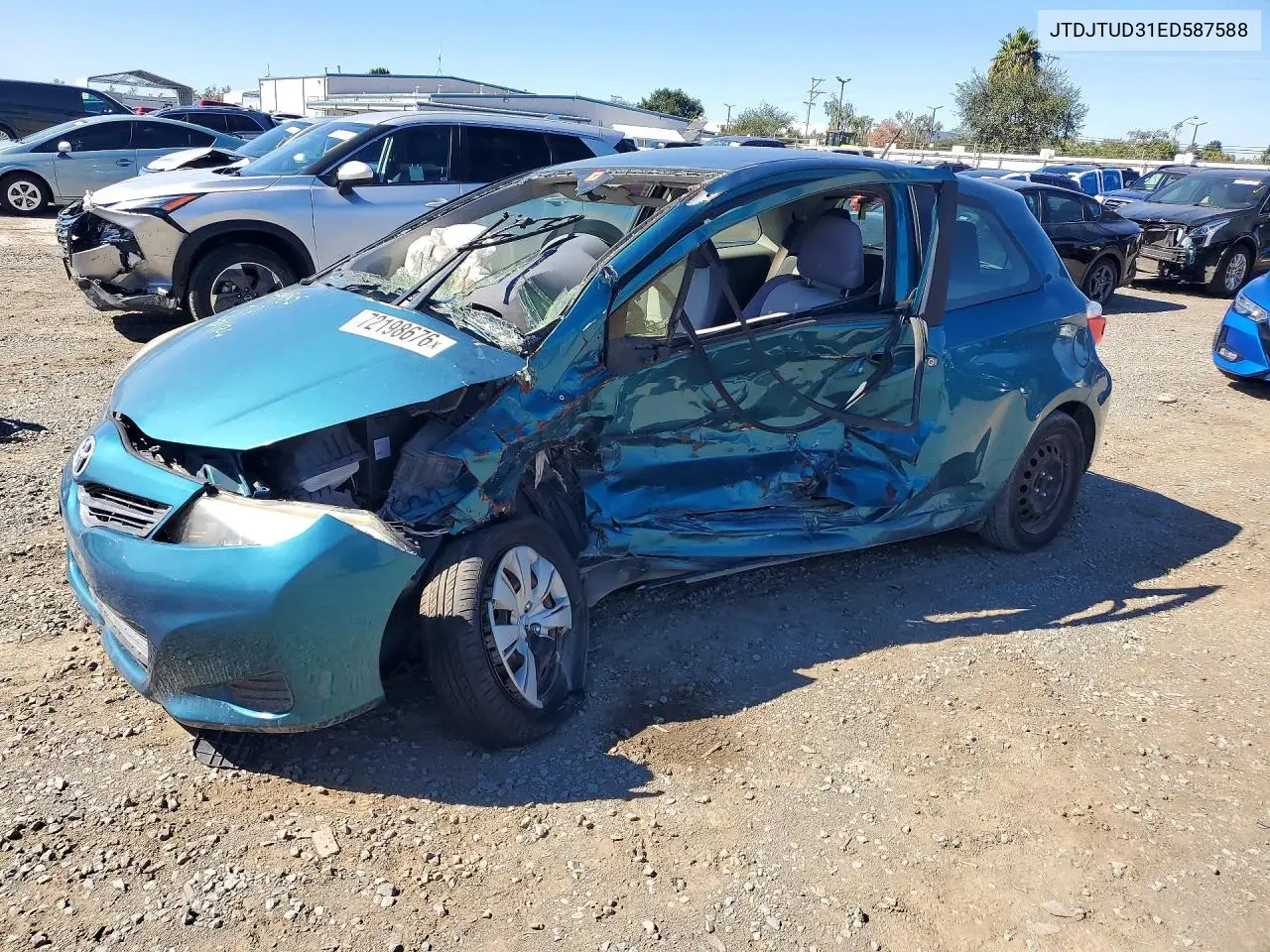 TOYOTA YARIS 2014, VIN JTDJTUD31ED587588