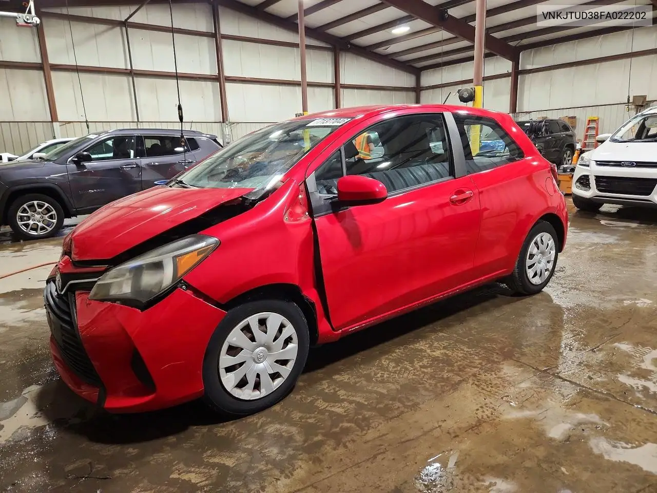 TOYOTA YARIS 2015, VIN VNKJTUD38FA022202