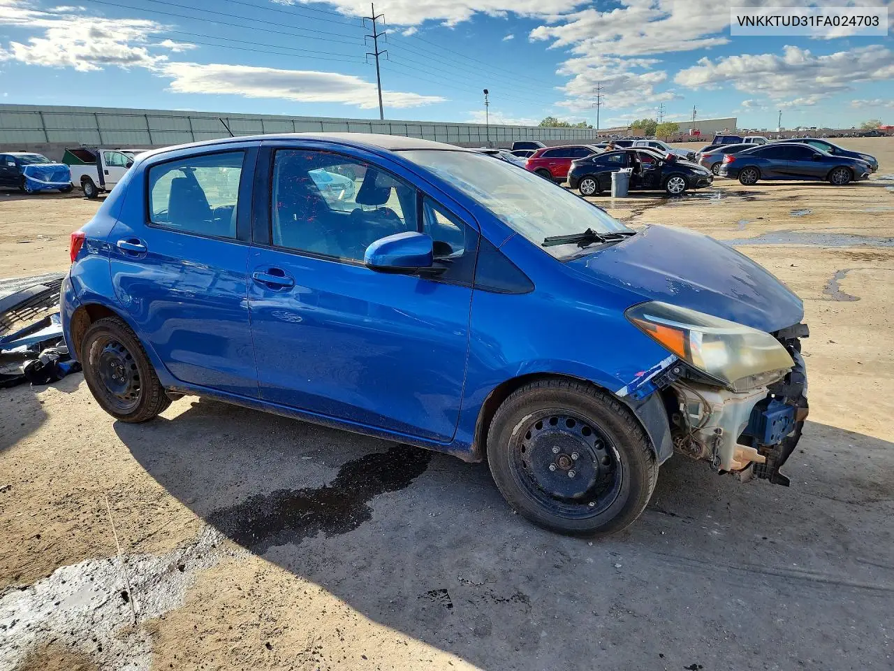2015 TOYOTA YARIS VIN VNKKTUD31FA024703 — фото 4