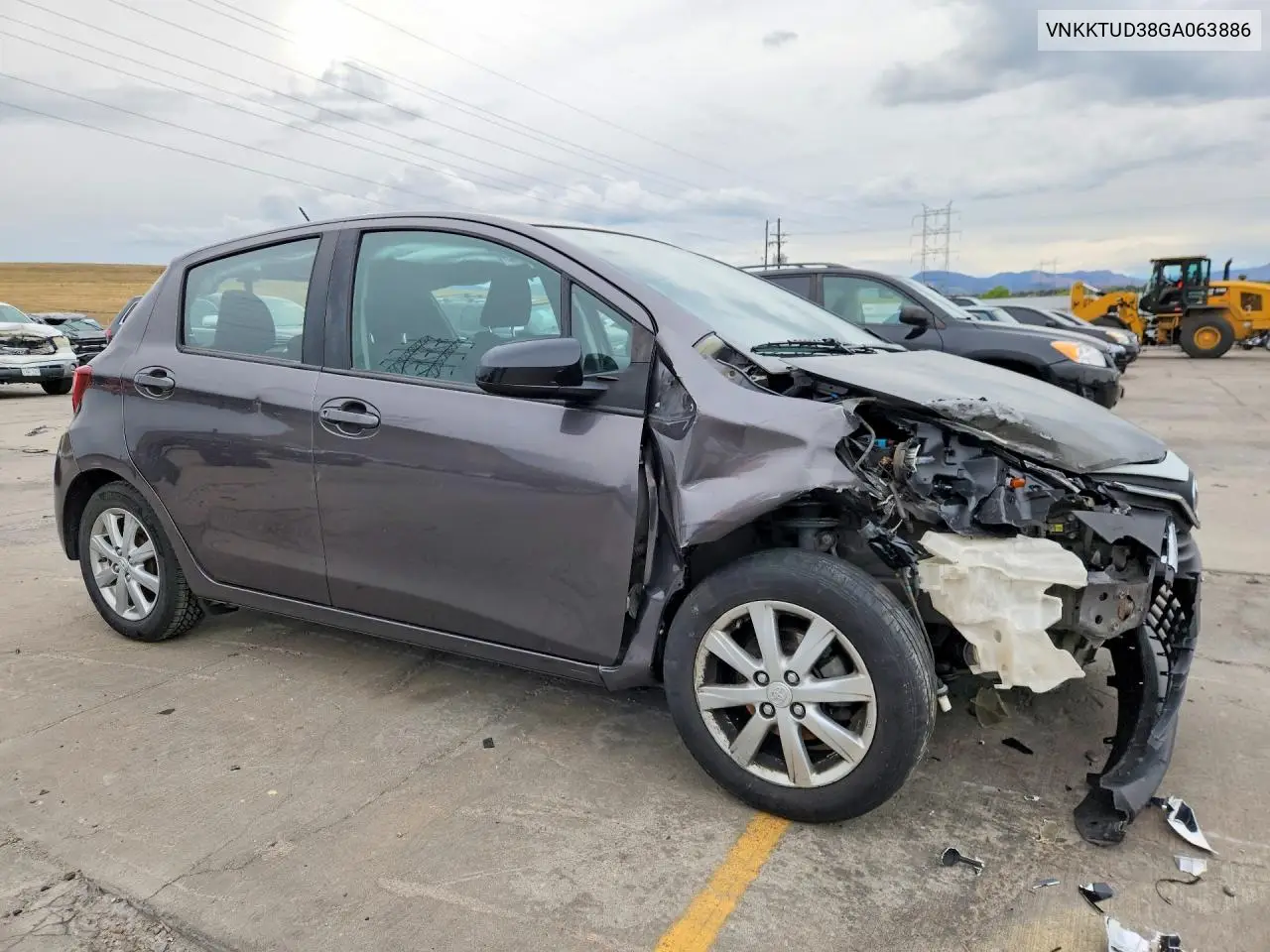 2016 TOYOTA YARIS VIN VNKKTUD38GA063886 — фото 4