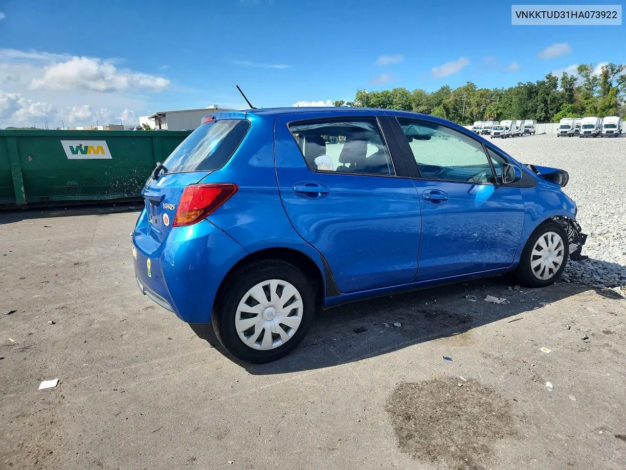 2017 TOYOTA YARIS VIN VNKKTUD31HA073922 — фото 3