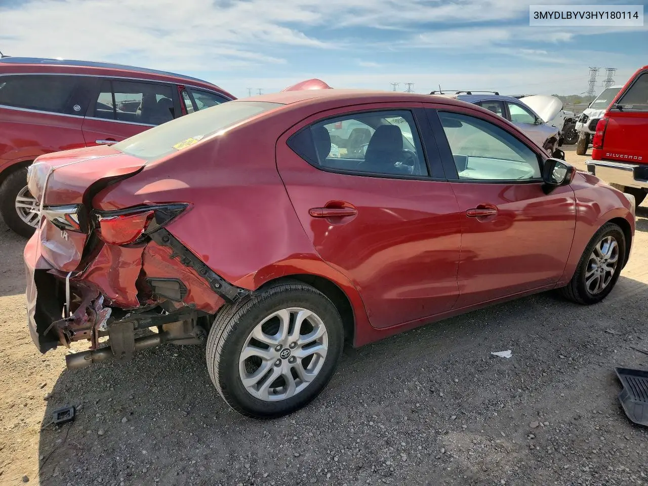 2017 TOYOTA YARIS VIN 3MYDLBYV3HY180114 — фото 3