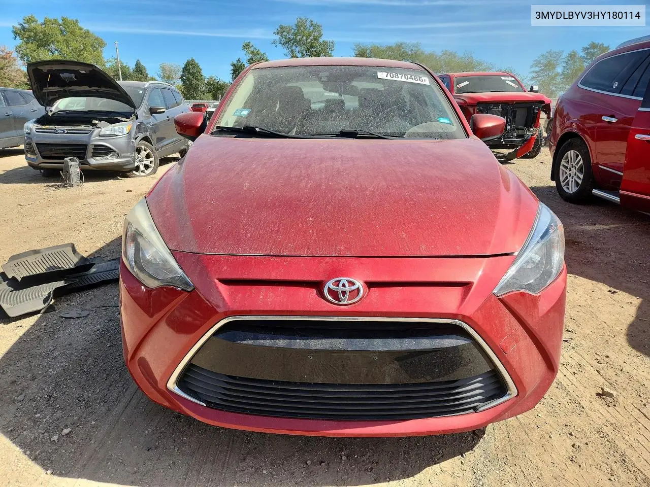 2017 TOYOTA YARIS VIN 3MYDLBYV3HY180114 — фото 5