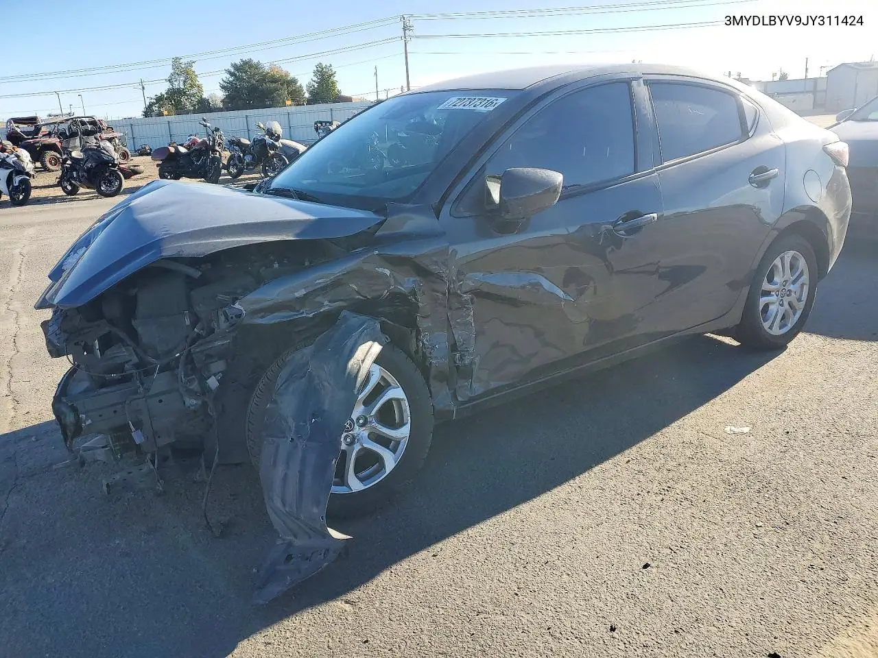 TOYOTA YARIS 2018, VIN 3MYDLBYV9JY311424