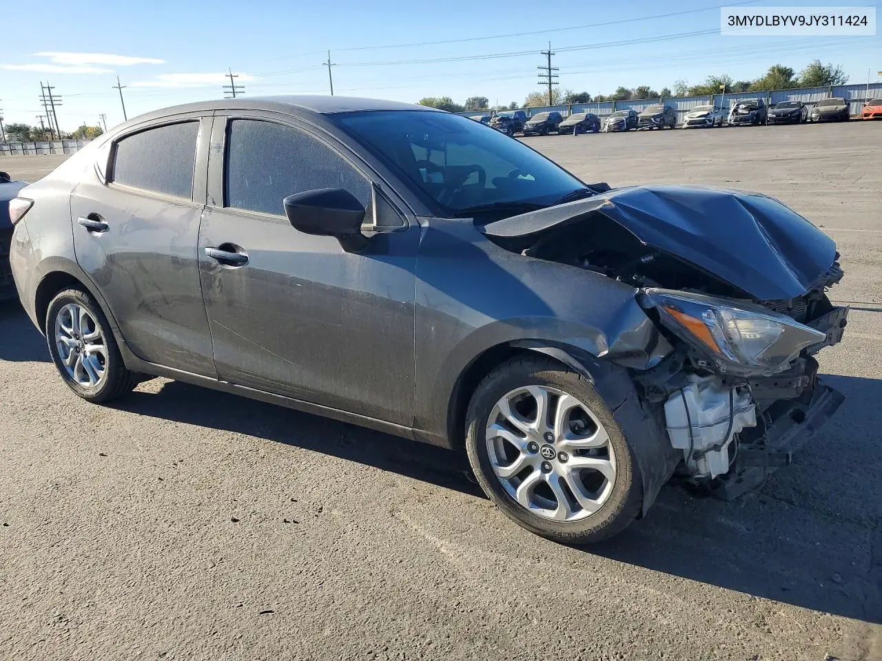 2018 TOYOTA YARIS VIN 3MYDLBYV9JY311424 — фото 4