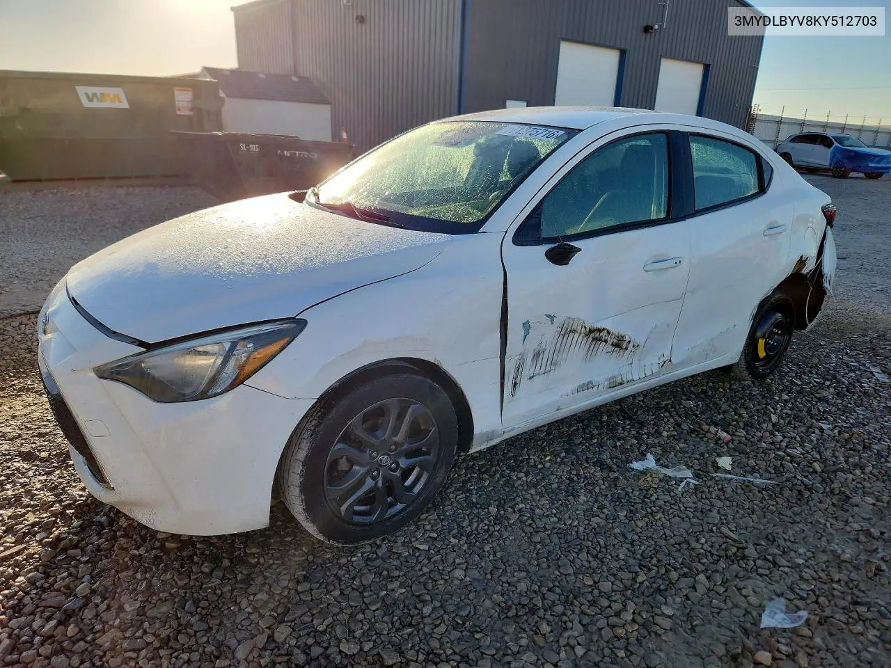 TOYOTA YARIS 2019, VIN 3MYDLBYV8KY512703