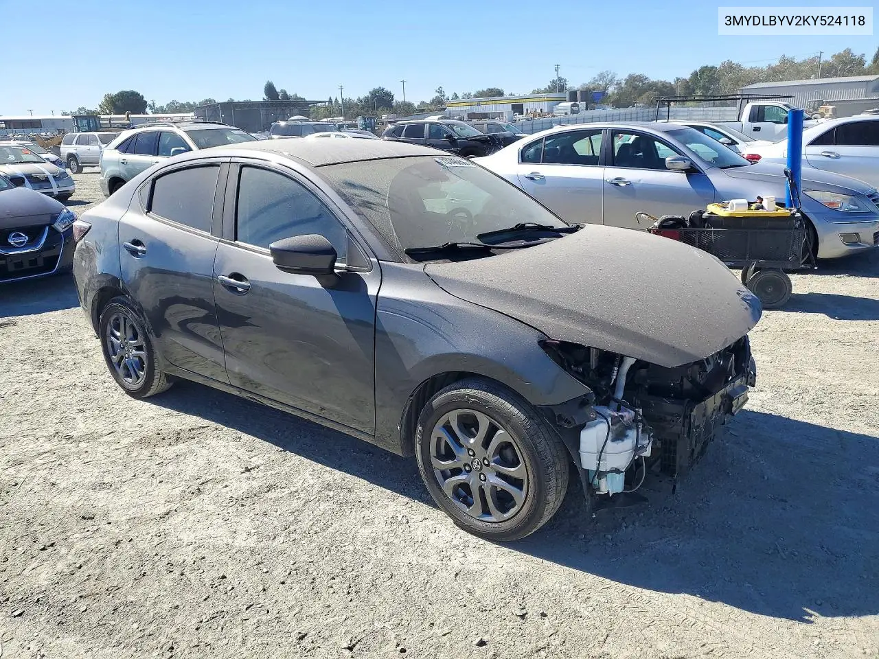 2019 TOYOTA YARIS VIN 3MYDLBYV2KY524118 — фото 4