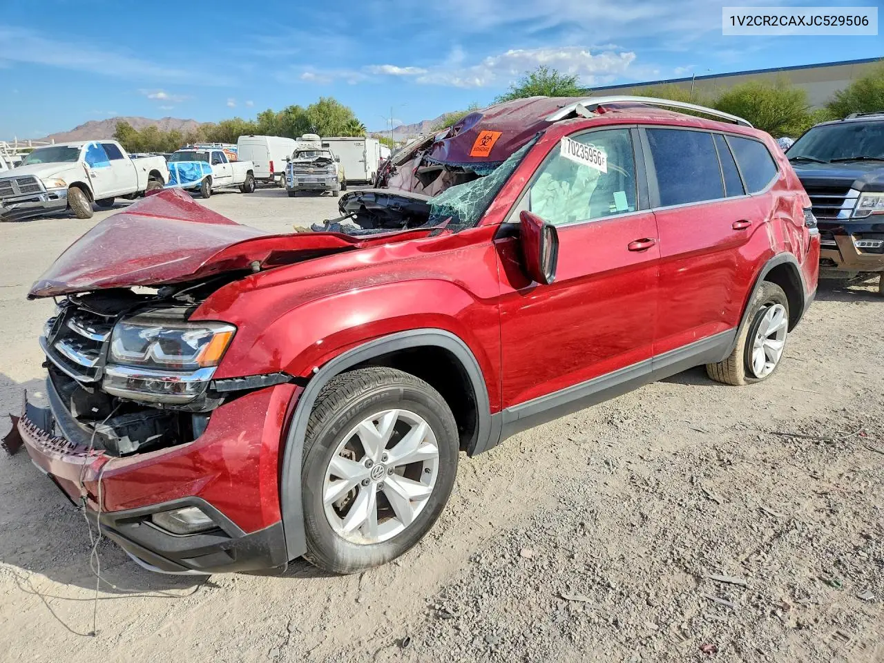 VOLKSWAGEN ATLAS 2018, VIN 1V2CR2CAXJC529506