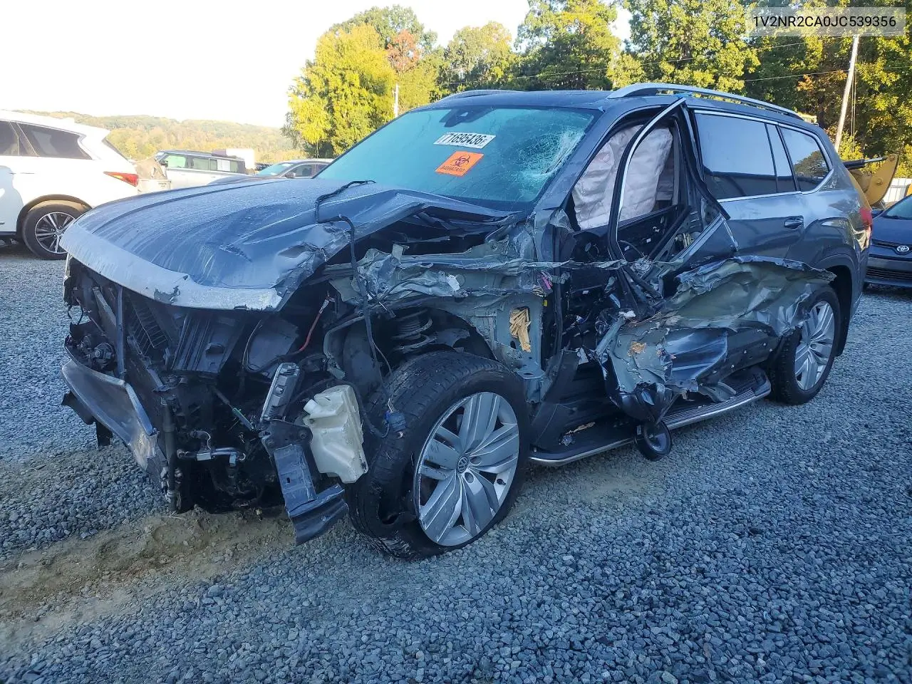 VOLKSWAGEN ATLAS 2018, VIN 1V2NR2CA0JC539356
