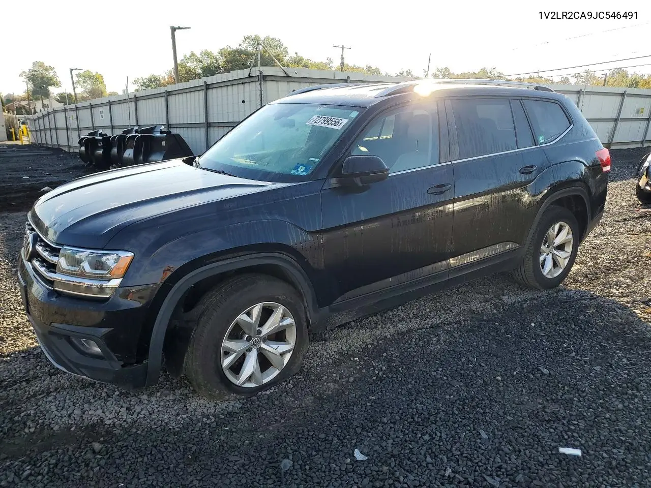 VOLKSWAGEN ATLAS 2018, VIN 1V2LR2CA9JC546491