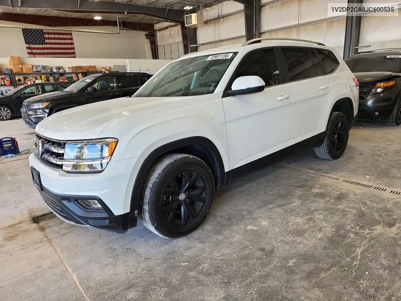 VOLKSWAGEN ATLAS 2018, VIN 1V2DP2CA8JC600535