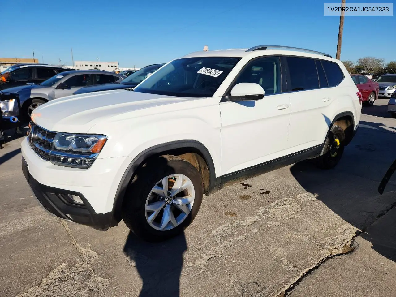 VOLKSWAGEN ATLAS 2018, VIN 1V2DR2CA1JC547333