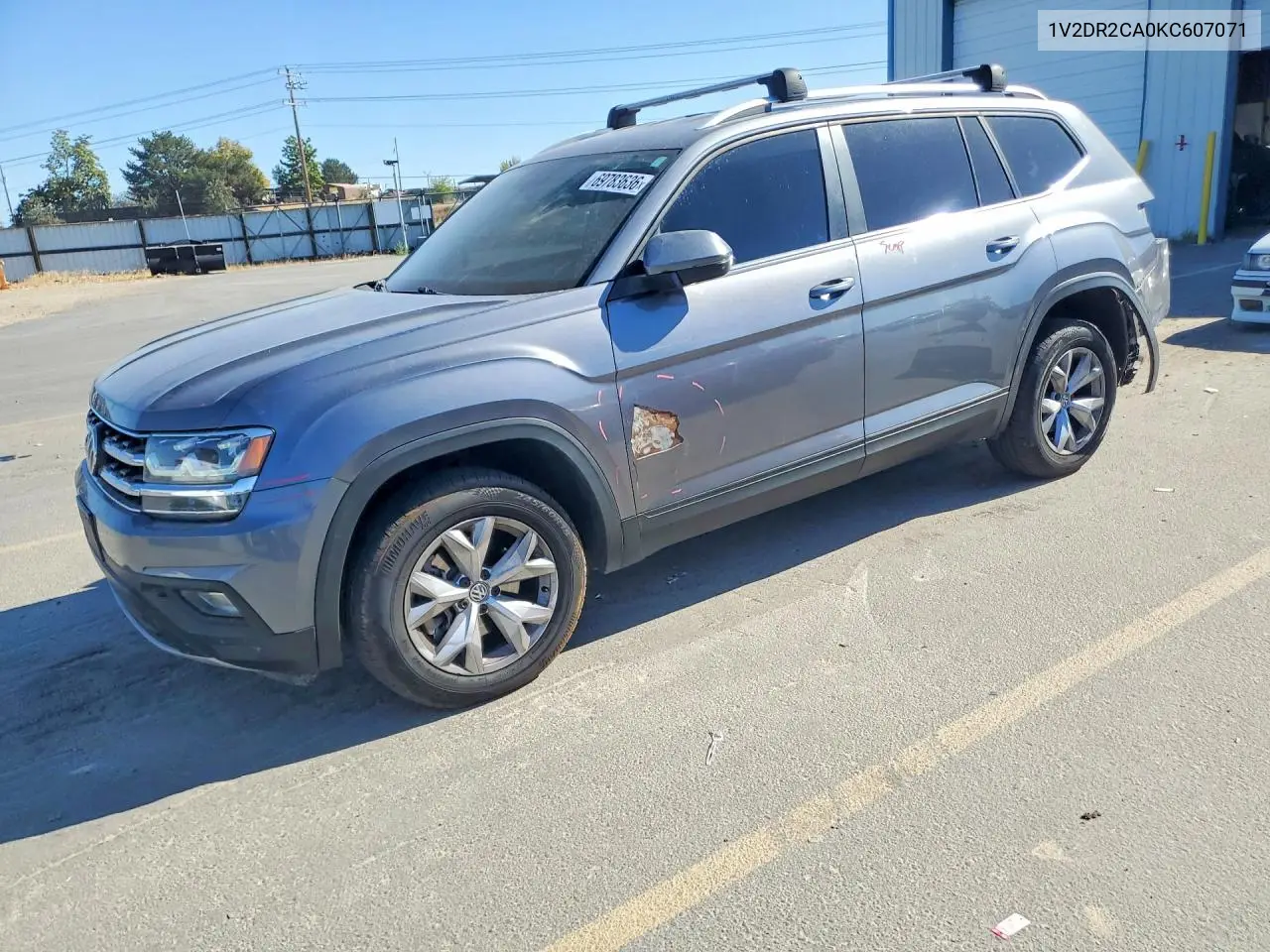 VOLKSWAGEN ATLAS 2019, VIN 1V2DR2CA0KC607071
