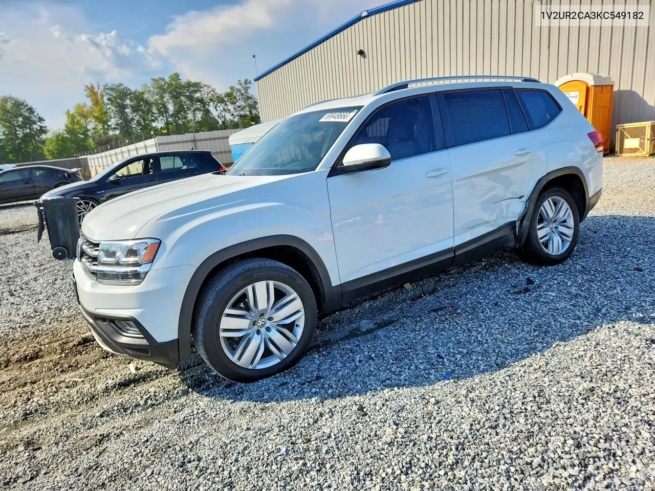 VOLKSWAGEN ATLAS 2019, VIN 1V2UR2CA3KC549182