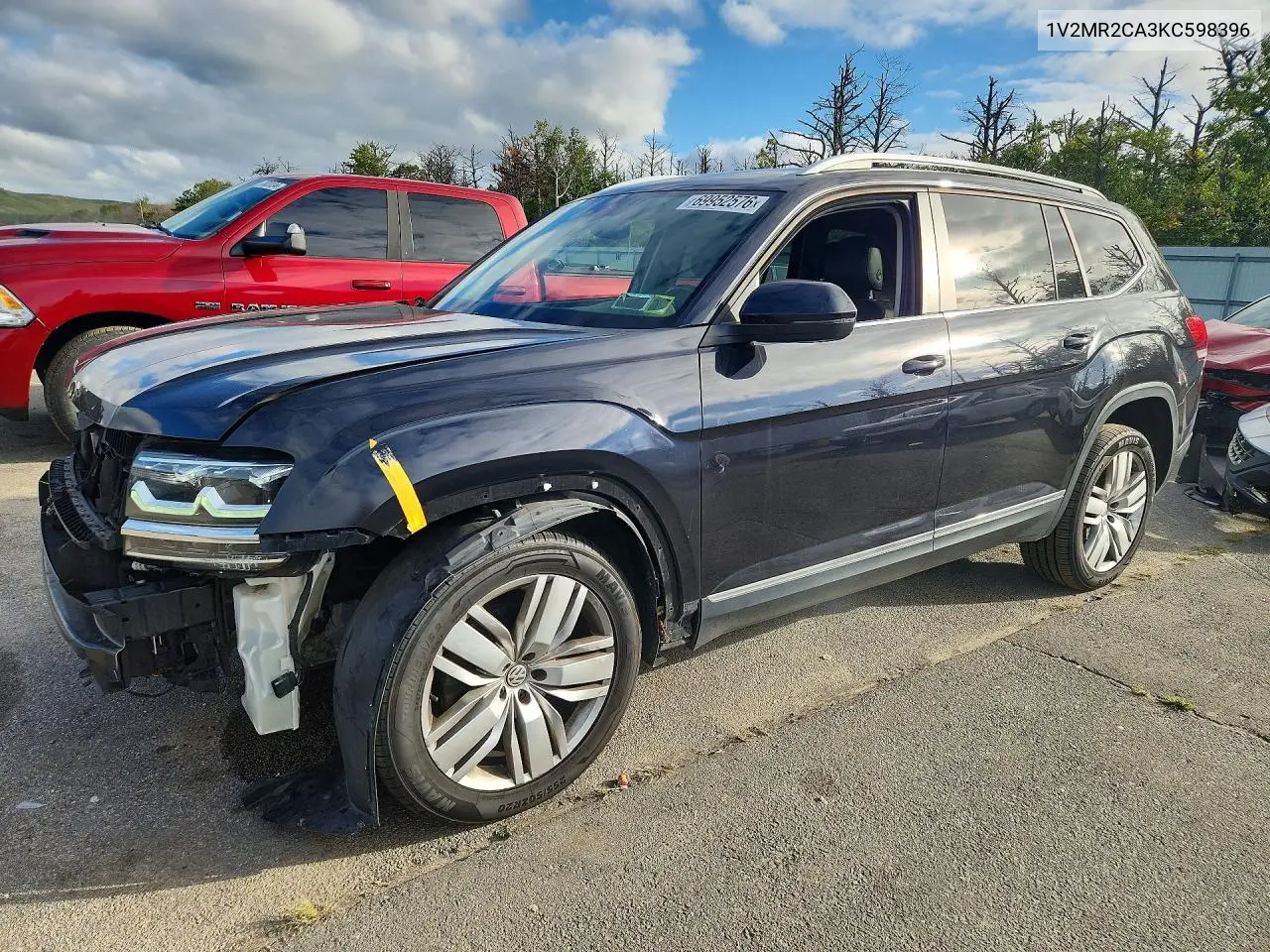 VOLKSWAGEN ATLAS 2019, VIN 1V2MR2CA3KC598396
