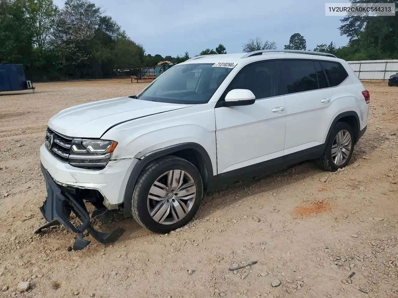 VOLKSWAGEN ATLAS 2019, VIN 1V2UR2CA0KC544313