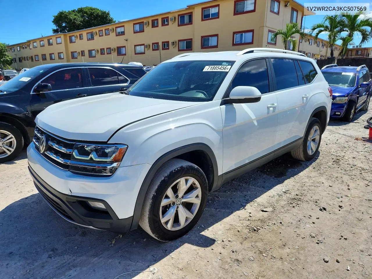 VOLKSWAGEN ATLAS 2019, VIN 1V2WR2CA3KC507569