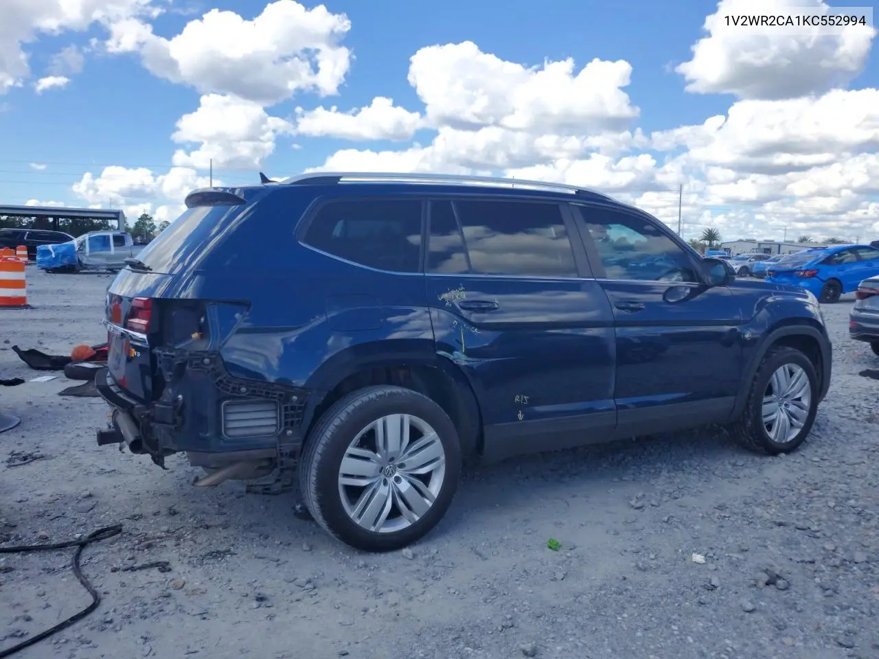 2019 VOLKSWAGEN ATLAS VIN 1V2WR2CA1KC552994 — фото 3