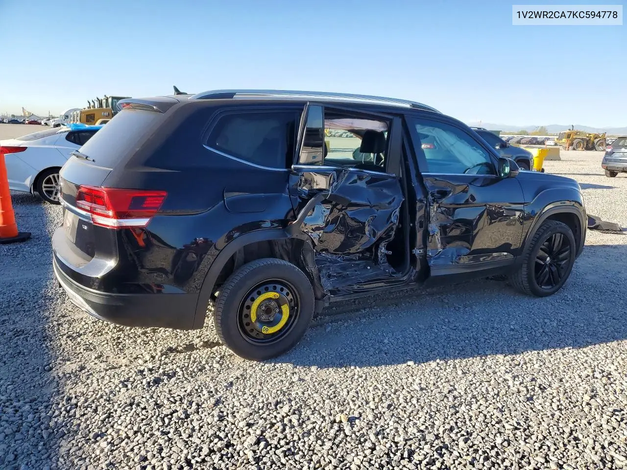 2019 VOLKSWAGEN ATLAS VIN 1V2WR2CA7KC594778 — фото 3