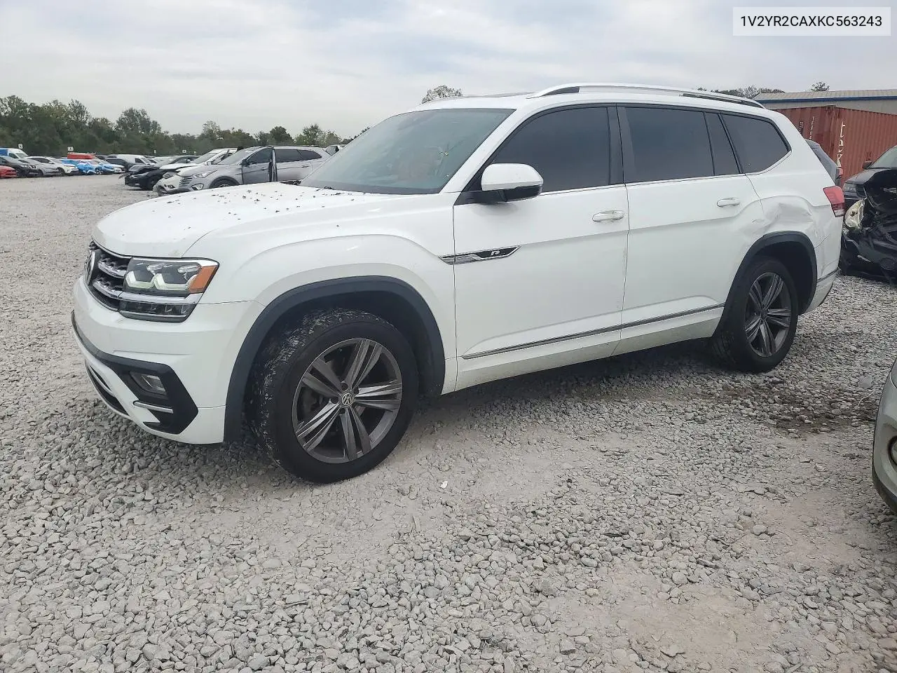 VOLKSWAGEN ATLAS 2019, VIN 1V2YR2CAXKC563243