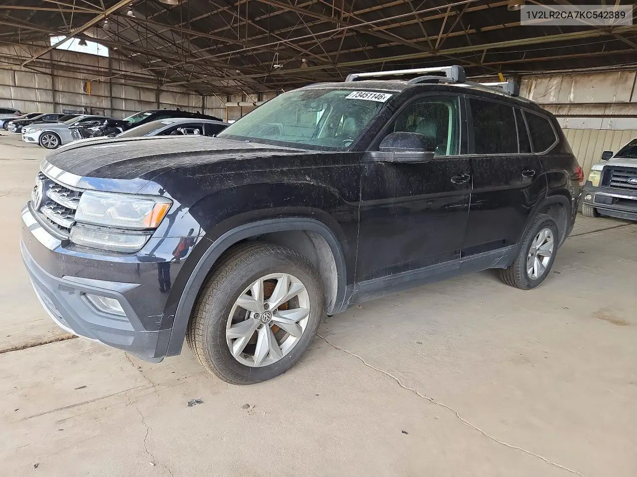 VOLKSWAGEN ATLAS 2019, VIN 1V2LR2CA7KC542389