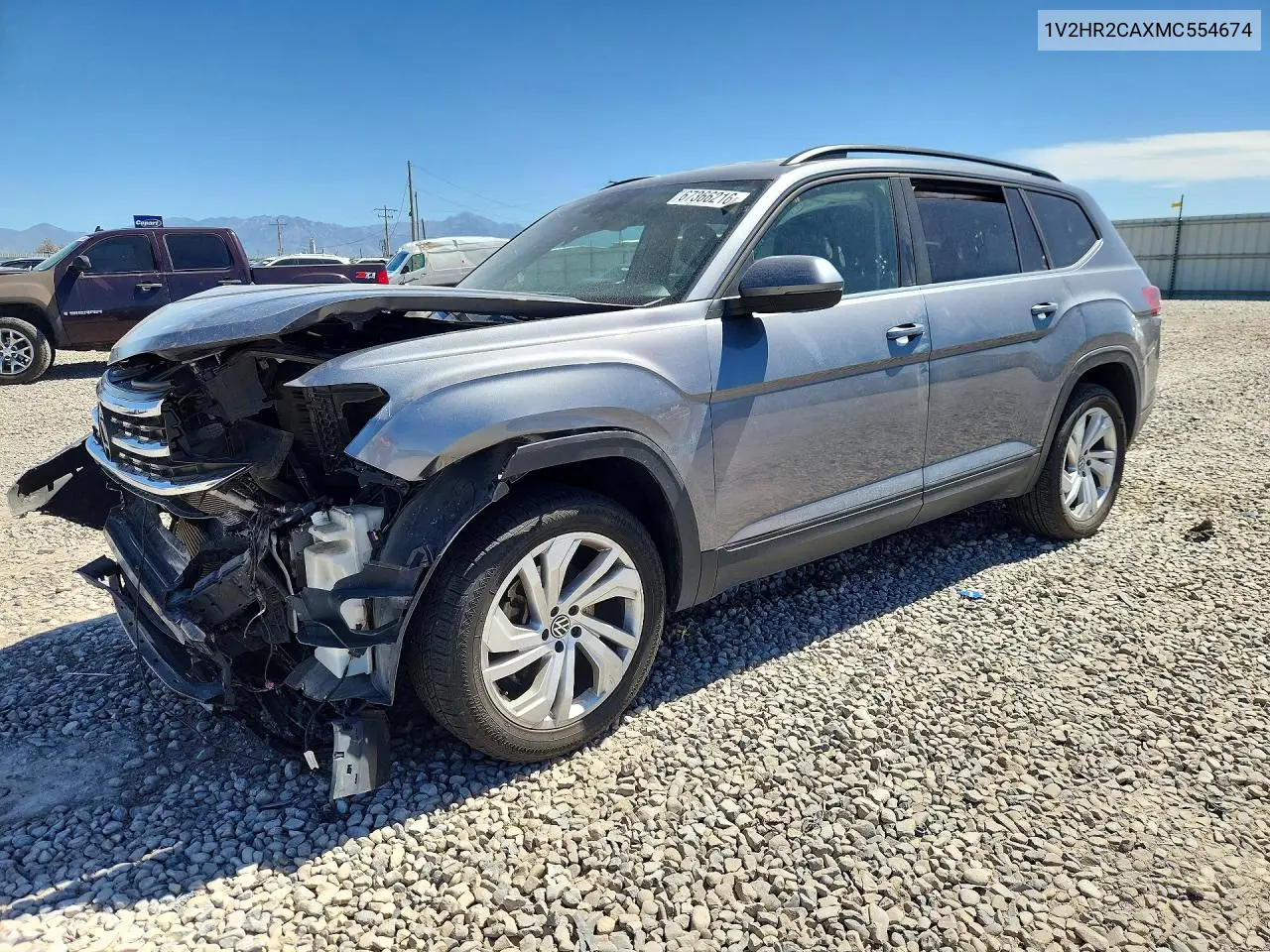 VOLKSWAGEN ATLAS 2021, VIN 1V2HR2CAXMC554674