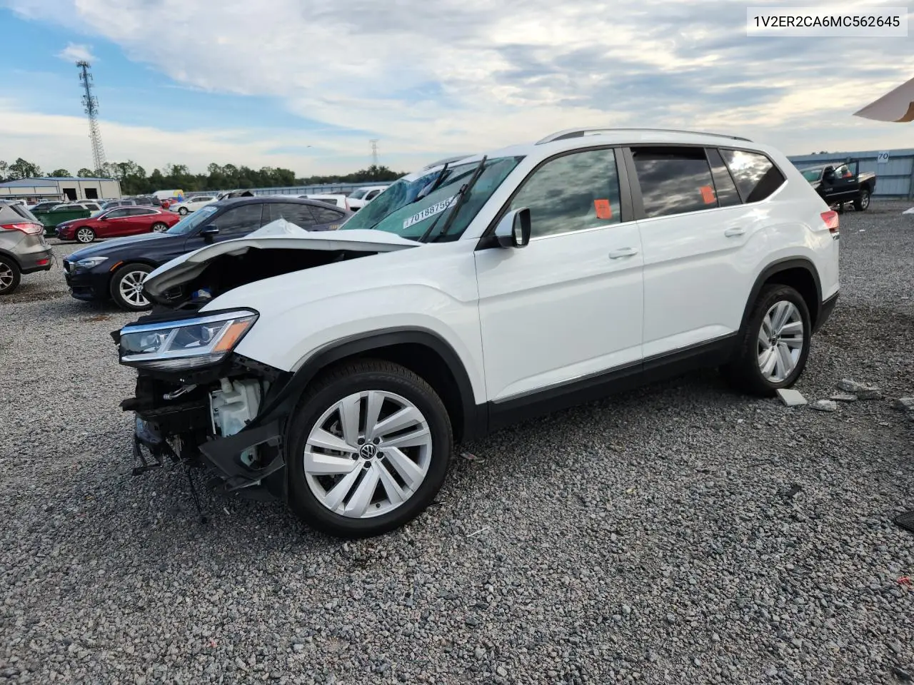VOLKSWAGEN ATLAS 2021, VIN 1V2ER2CA6MC562645