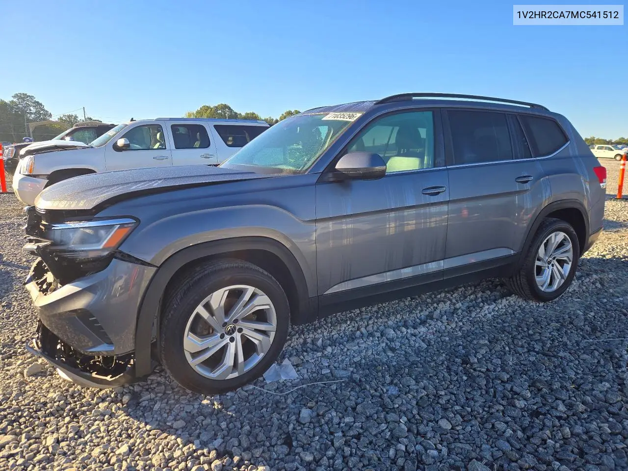 VOLKSWAGEN ATLAS 2021, VIN 1V2HR2CA7MC541512