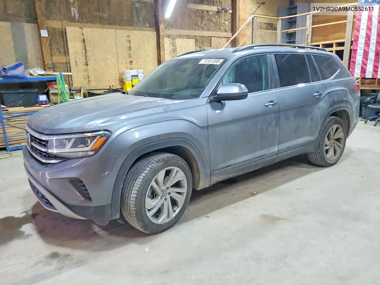 VOLKSWAGEN ATLAS 2021, VIN 1V2HR2CA9MC552611