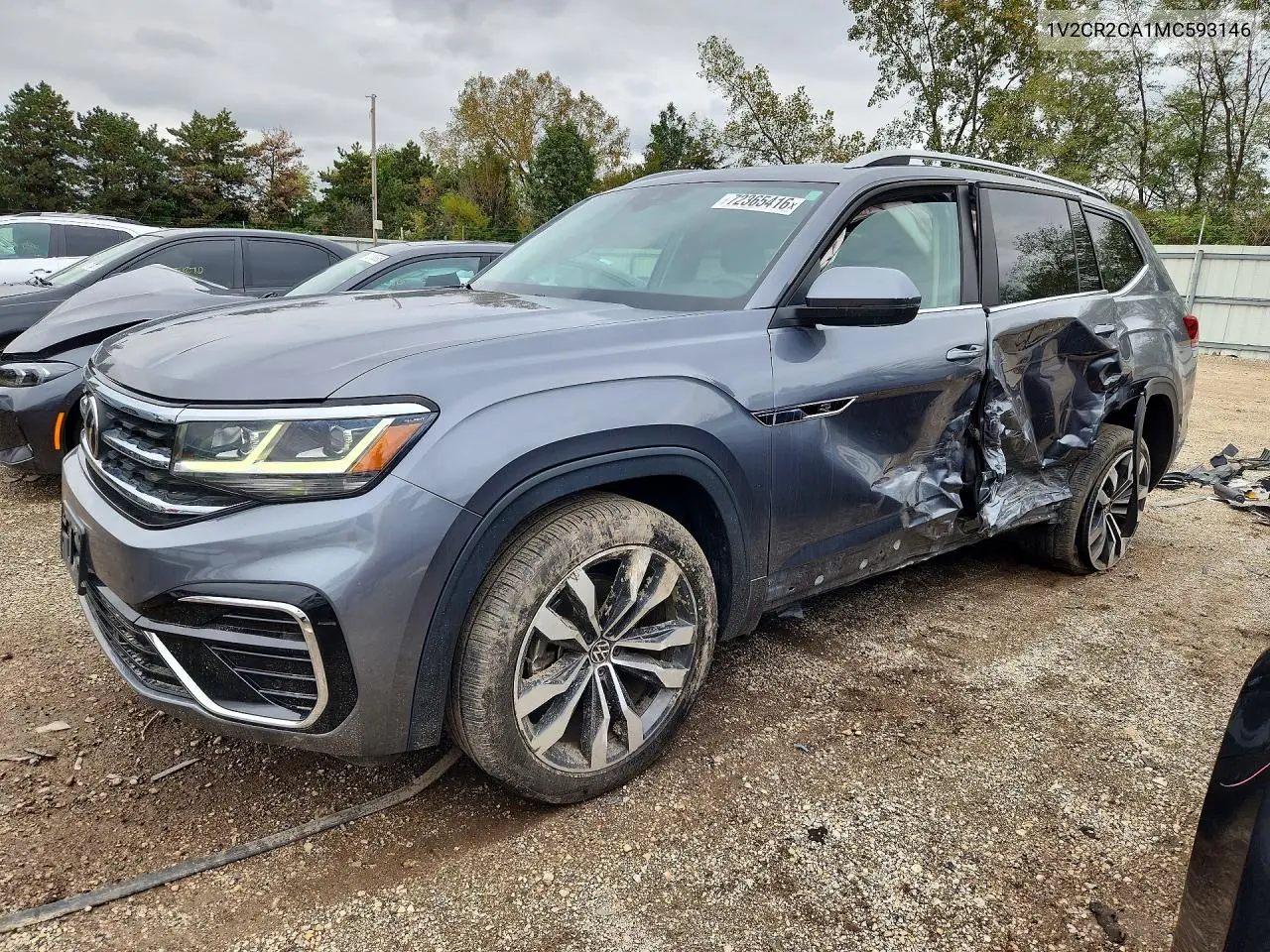 VOLKSWAGEN ATLAS 2021, VIN 1V2CR2CA1MC593146