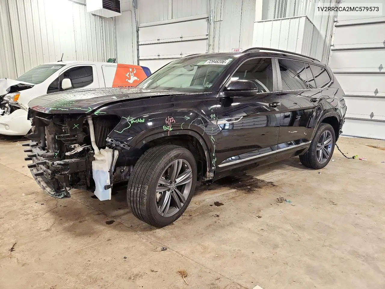 VOLKSWAGEN ATLAS 2021, VIN 1V2RR2CA2MC579573