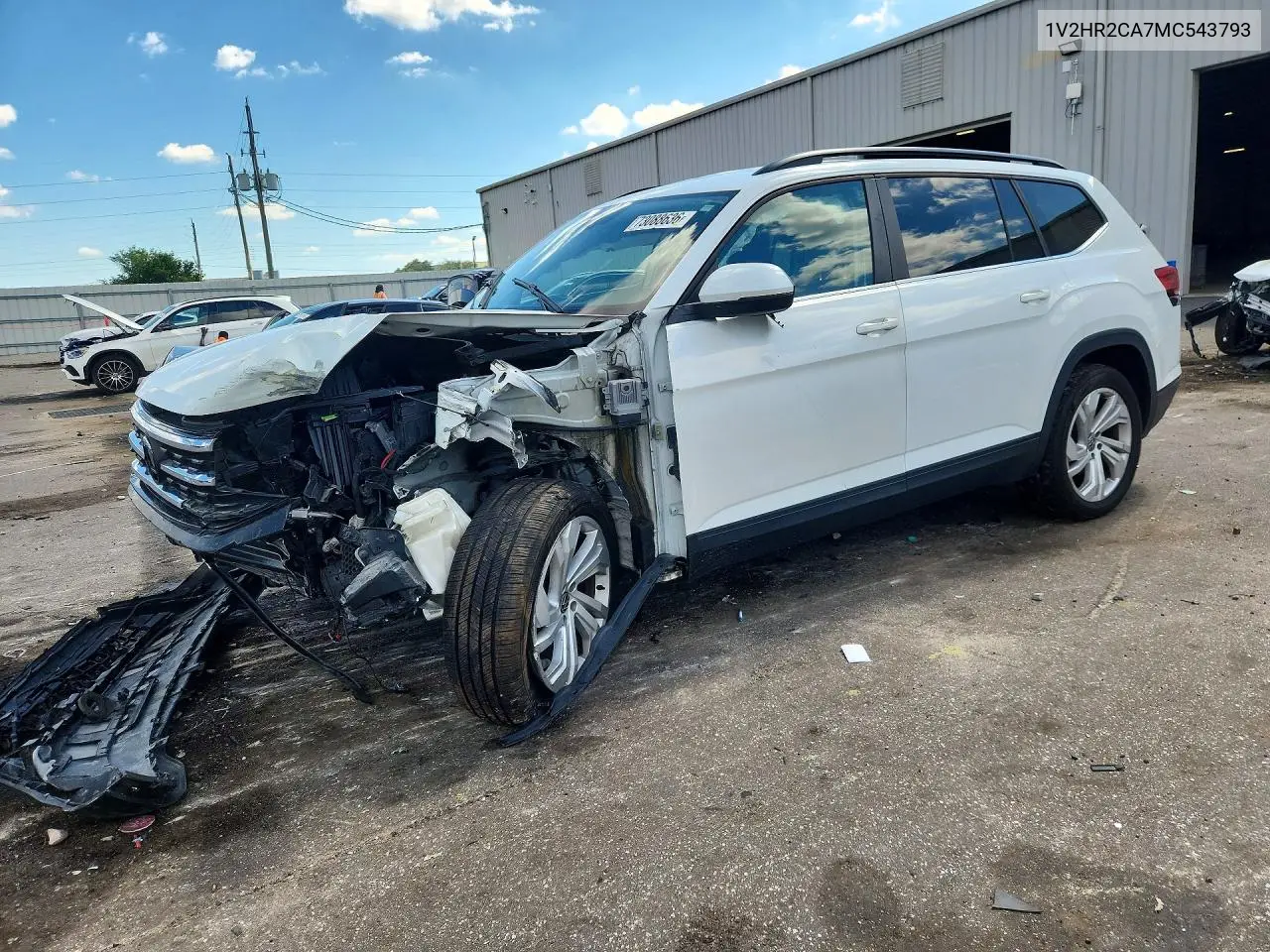 VOLKSWAGEN ATLAS 2021, VIN 1V2HR2CA7MC543793