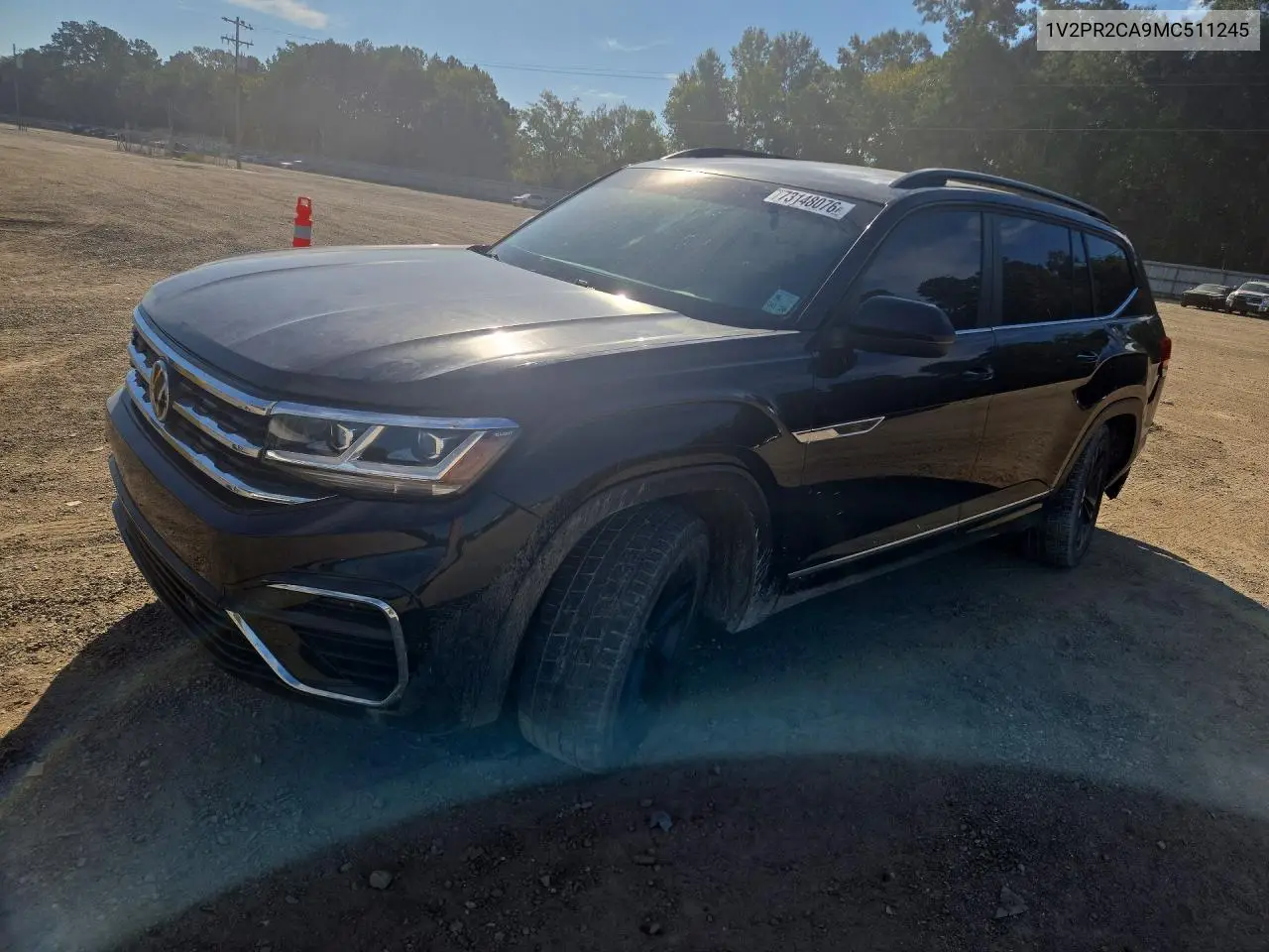 VOLKSWAGEN ATLAS 2021, VIN 1V2PR2CA9MC511245
