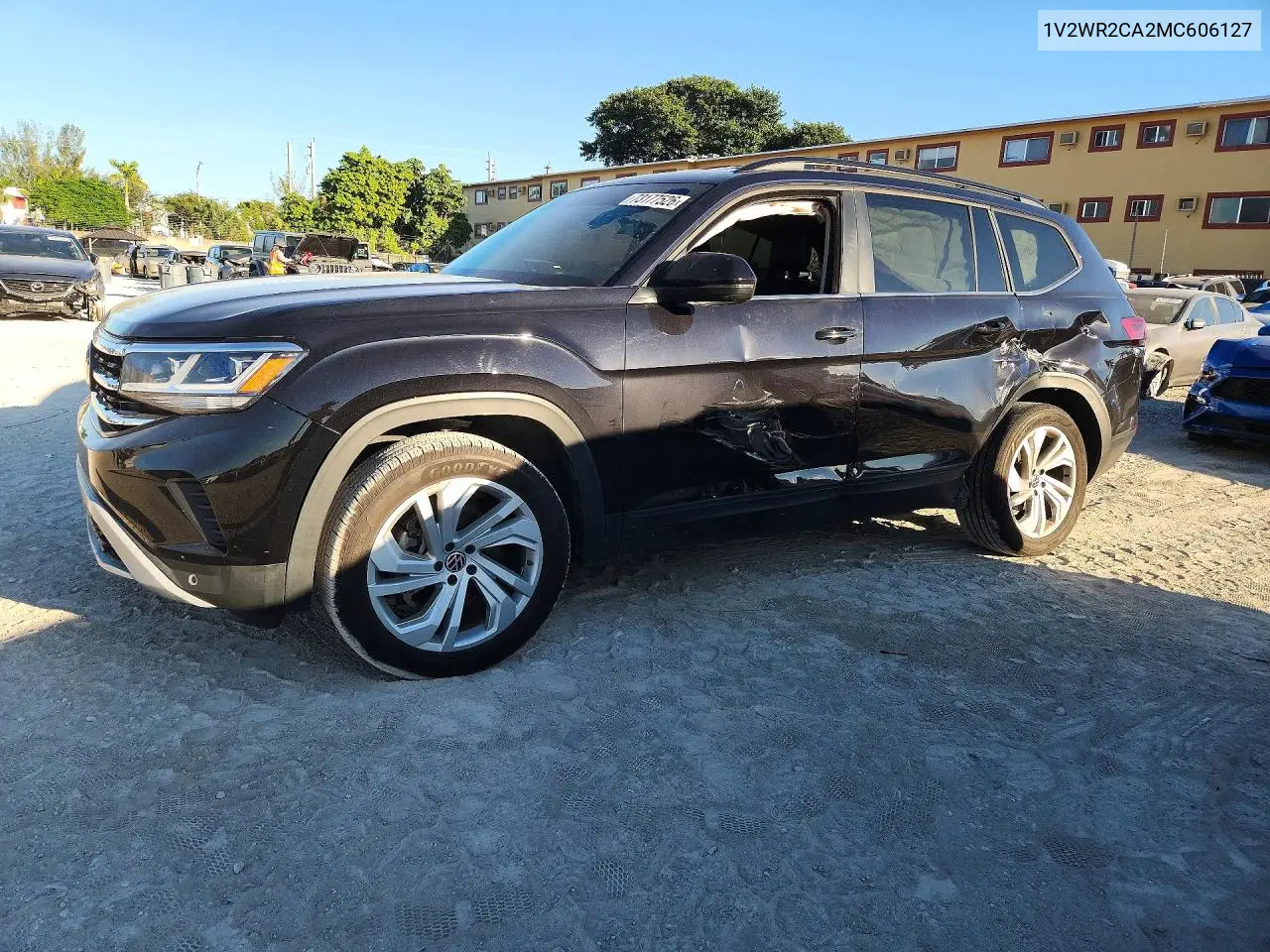 VOLKSWAGEN ATLAS 2021, VIN 1V2WR2CA2MC606127