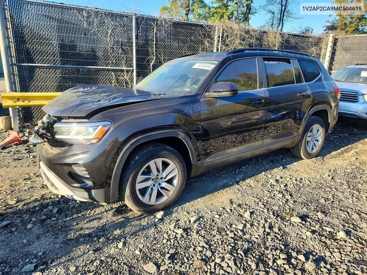 VOLKSWAGEN ATLAS 2021, VIN 1V2AP2CA9MC504615