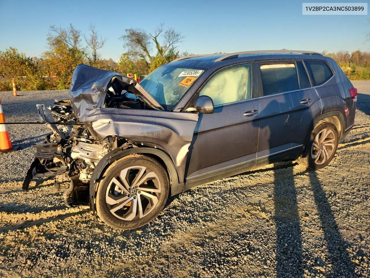 VOLKSWAGEN ATLAS 2022, VIN 1V2BP2CA3NC503899