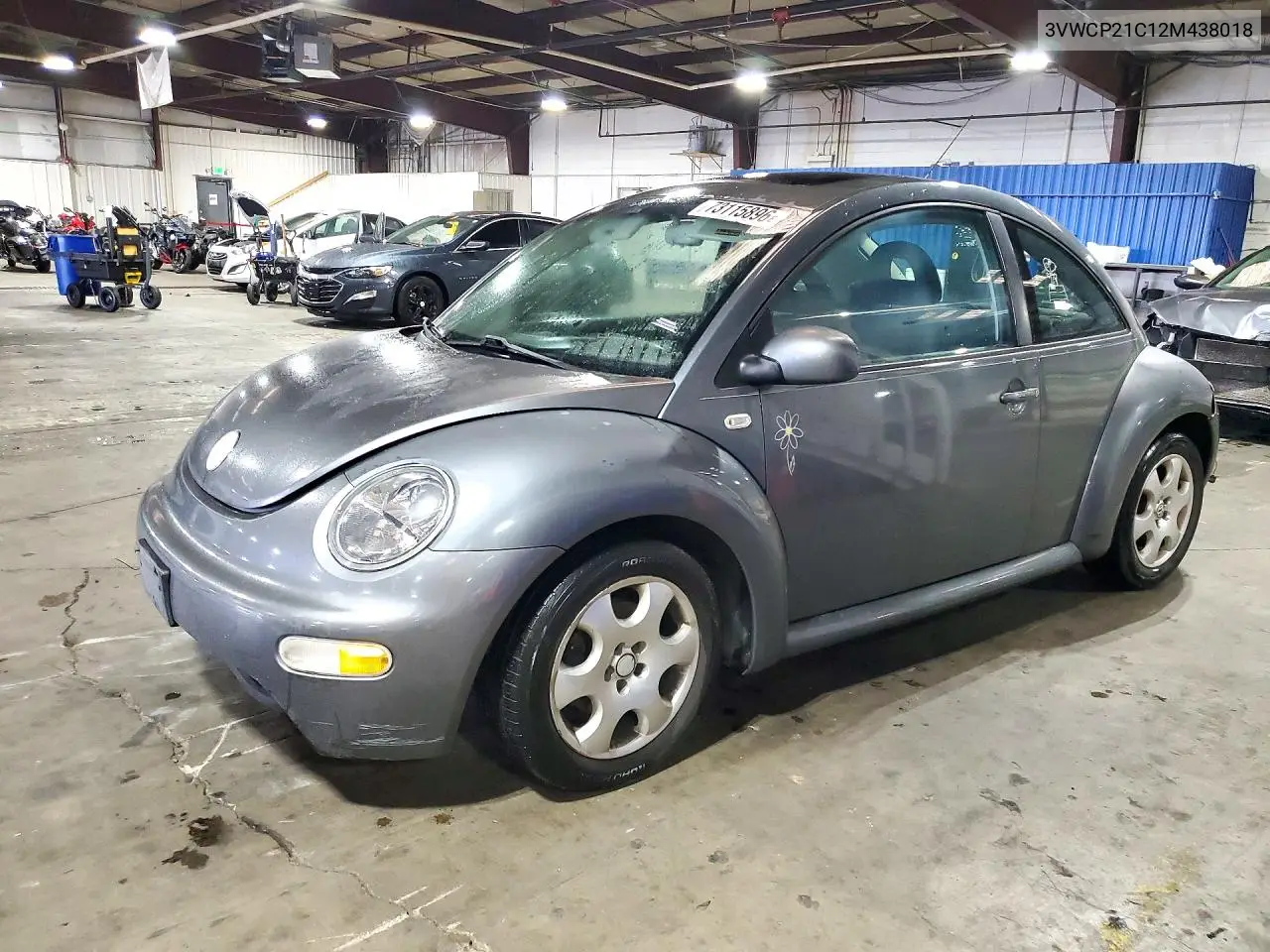 VOLKSWAGEN BEETLE 2002, VIN 3VWCP21C12M438018