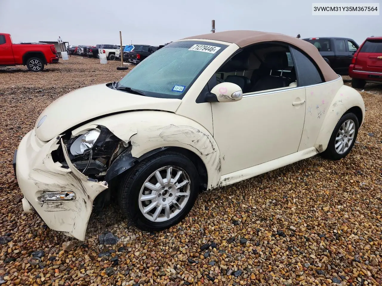 VOLKSWAGEN BEETLE 2005, VIN 3VWCM31Y35M367564