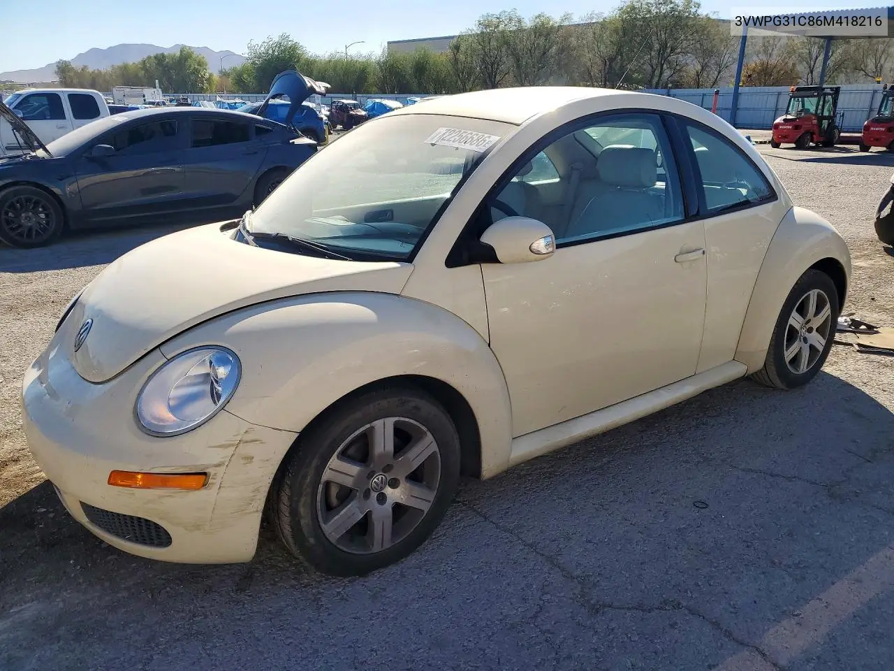 VOLKSWAGEN BEETLE 2006, VIN 3VWPG31C86M418216