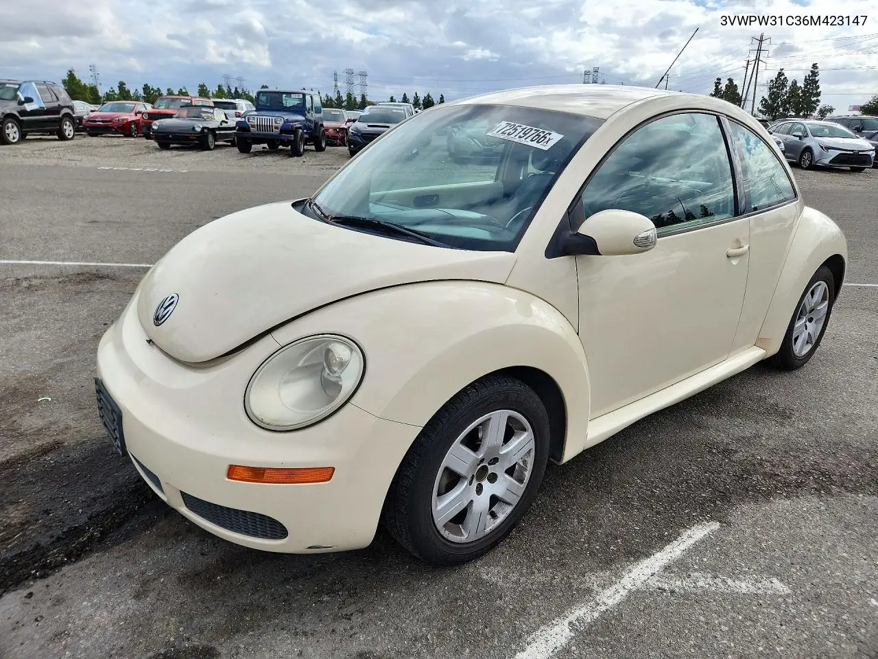 VOLKSWAGEN BEETLE 2006, VIN 3VWPW31C36M423147