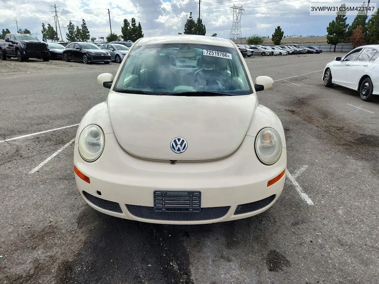 2006 VOLKSWAGEN BEETLE VIN 3VWPW31C36M423147 — фото 5