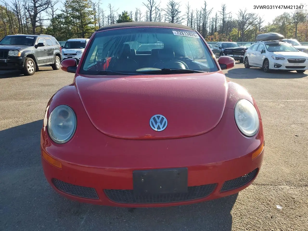 VOLKSWAGEN BEETLE 2007, VIN 3VWRG31Y47M421247