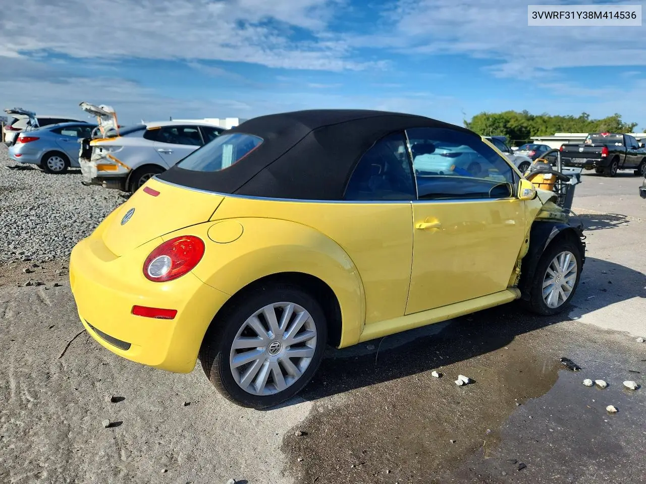 2008 VOLKSWAGEN BEETLE VIN 3VWRF31Y38M414536 — фото 3