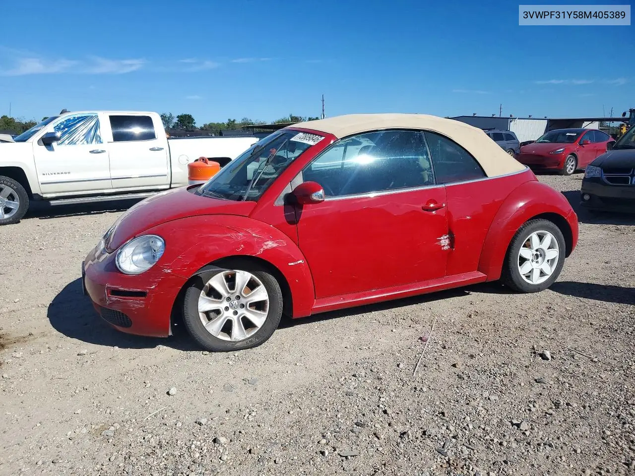 VOLKSWAGEN BEETLE 2008, VIN 3VWPF31Y58M405389