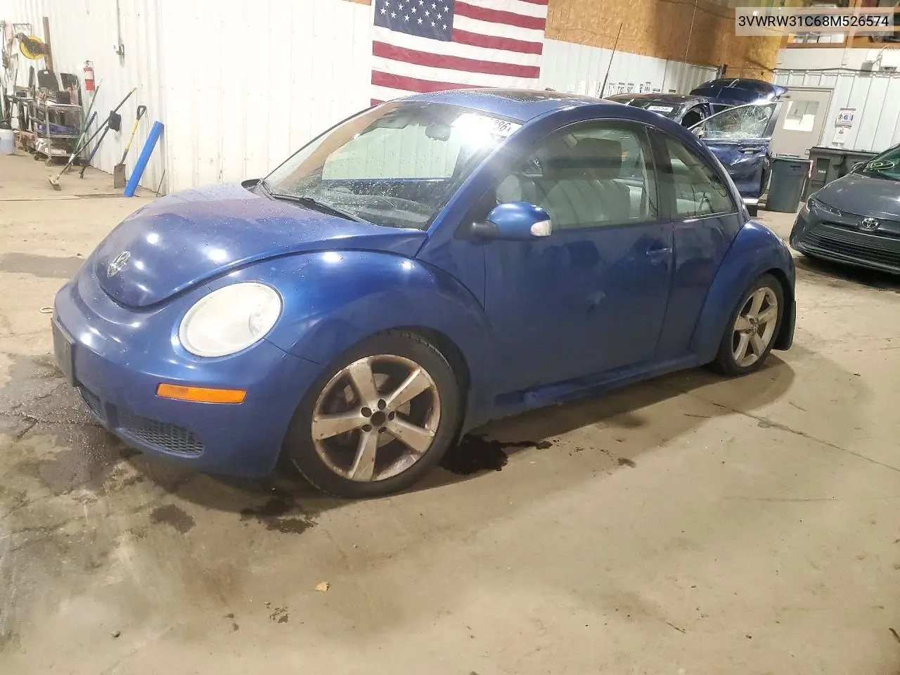 VOLKSWAGEN BEETLE 2008, VIN 3VWRW31C68M526574